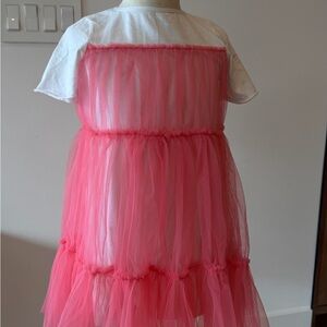 Il Gufo White and Pink Tulle Kids Dress